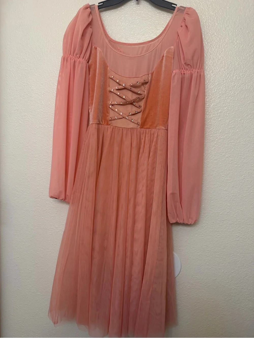 Dance Costume lyrical pink peach maxi dress Kissing You 17430 SA-Small adult
